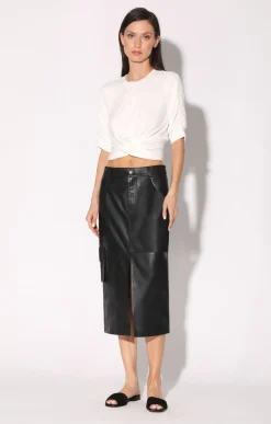 Bottoms>Walter Baker Selene Skirt, Black-Leather