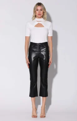 Leather>Walter Baker Selma Pant, Black-Leather