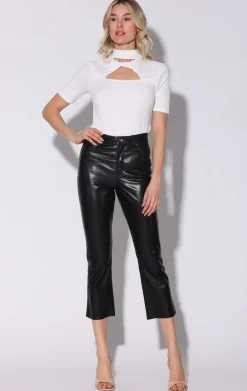 Bottoms>Walter Baker Selma Pant, Black-Leather