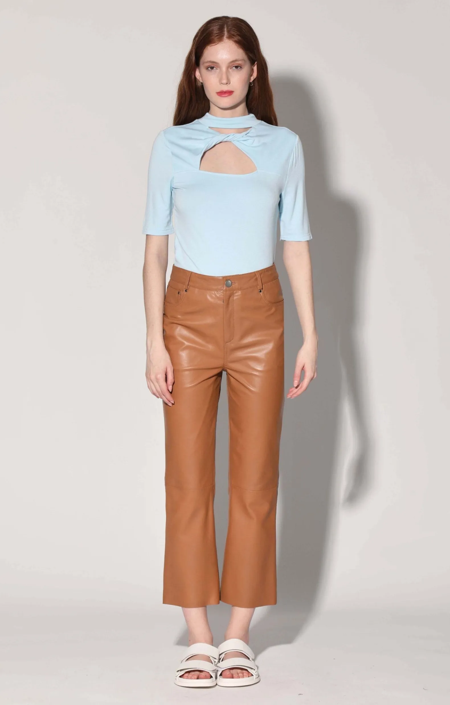 Bottoms>Walter Baker Selma Pant, Camel-Leather