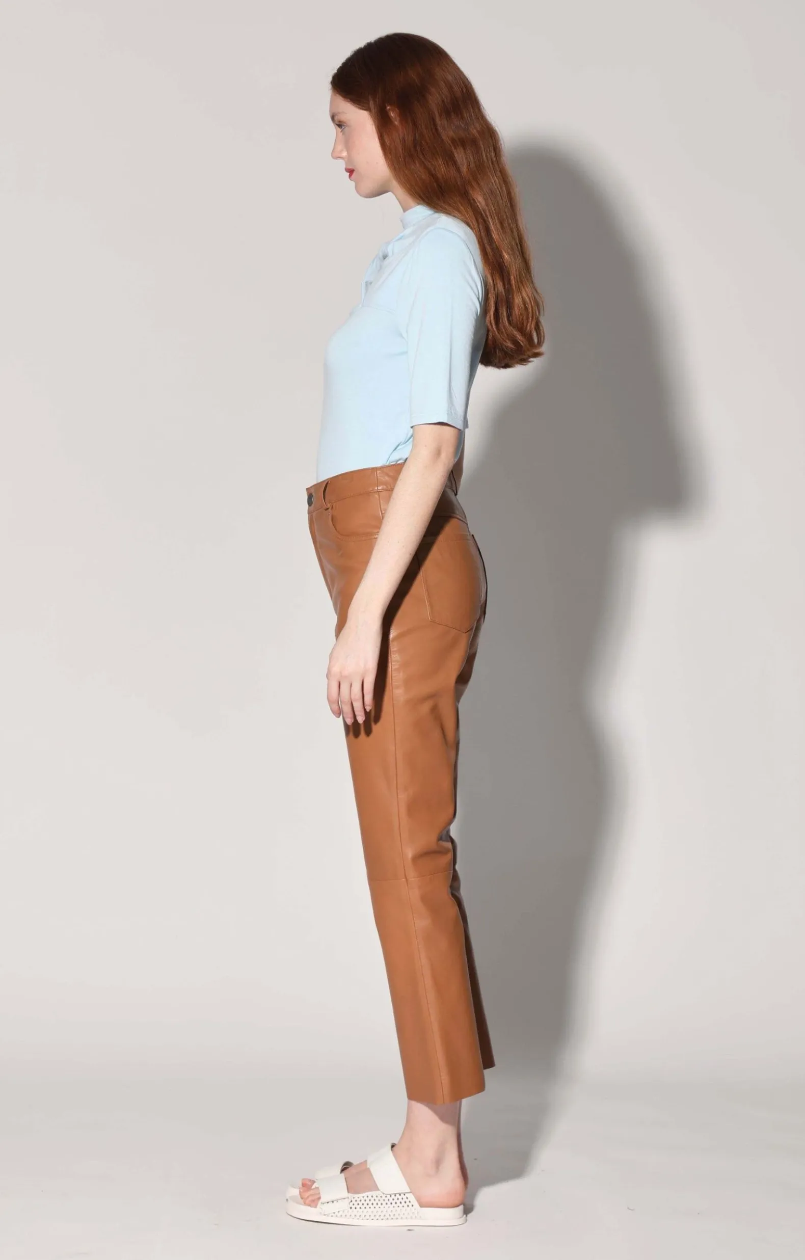 Bottoms>Walter Baker Selma Pant, Camel-Leather