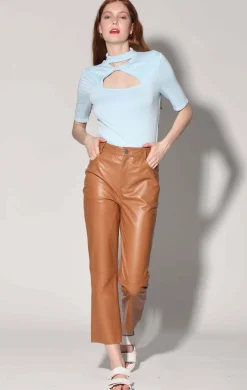 Leather>Walter Baker Selma Pant, Camel-Leather