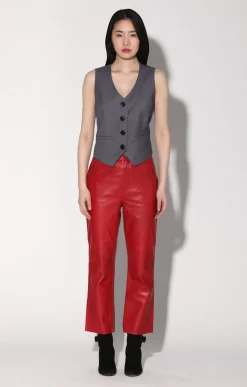 Leather>Walter Baker Selma Pant, Red-Leather