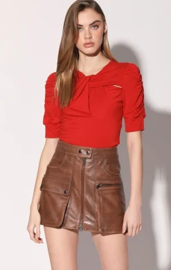Bottoms>Walter Baker Shirley Skirt, Teak-Leather