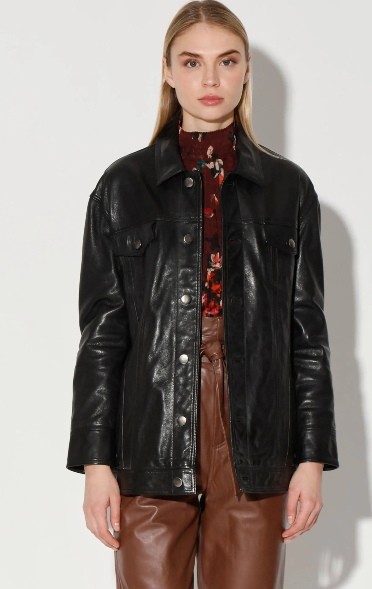 Jackets>Walter Baker Sutton Jacket, Black-Vt Wash Leather