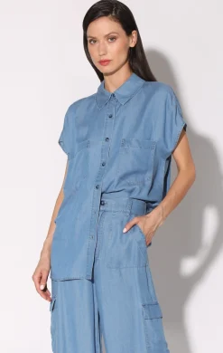 Tops>Walter Baker Sylvia Top, Medium Wash