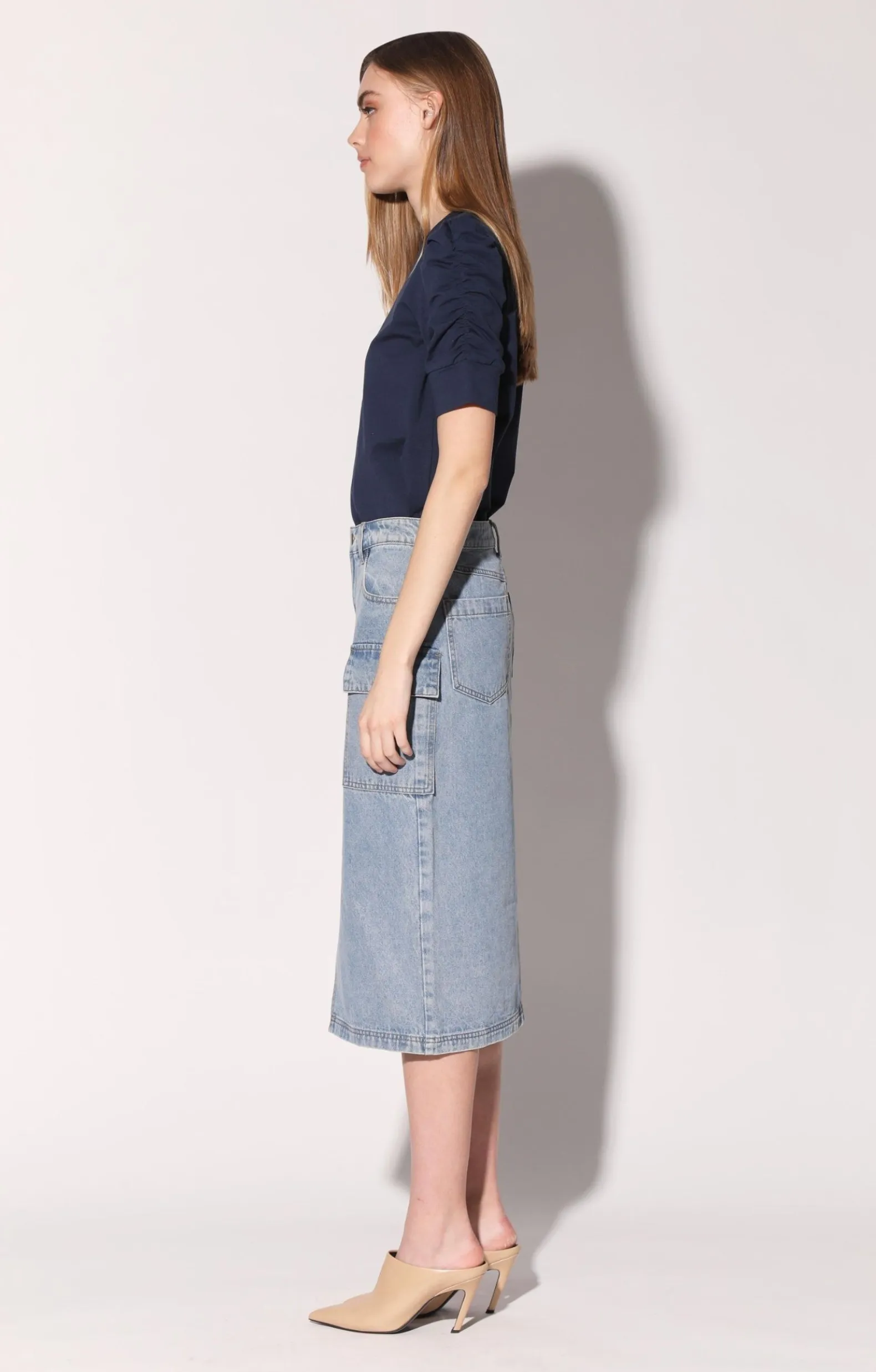 Bottoms>Walter Baker Tally Skirt, Light Wash
