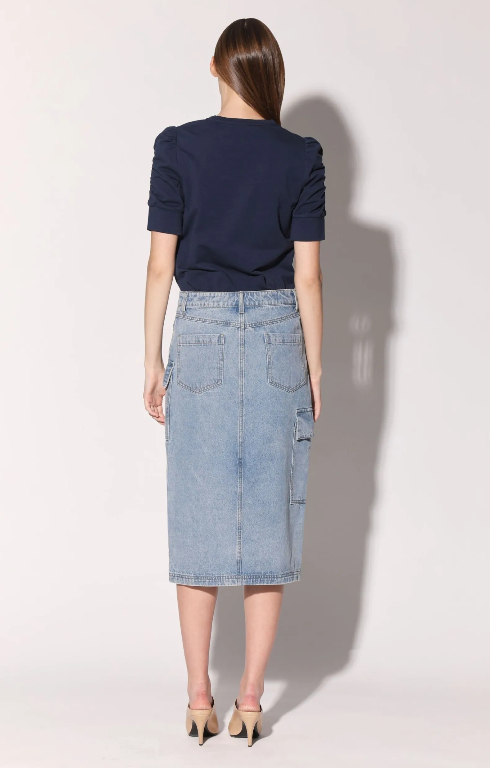 Bottoms>Walter Baker Tally Skirt, Light Wash