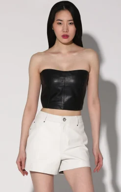 Leather>Walter Baker Tanvi Top, Black-Leather