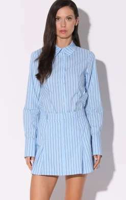 Bottoms>Walter Baker Thalia Skirt, Lt Blue Black