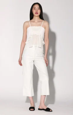 Leather>Walter Baker Venice Pant, Bright White-Leather