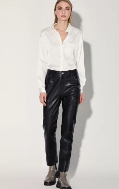 Leather>Walter Baker Yvette Pant, Black-Leather