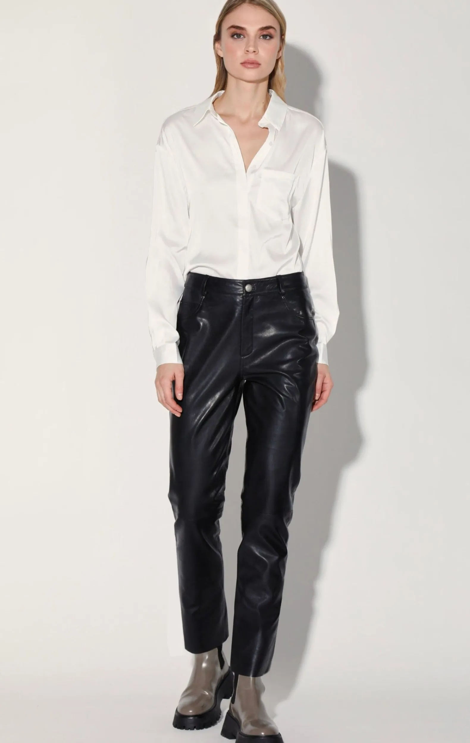 Bottoms>Walter Baker Yvette Pant, Black-Leather