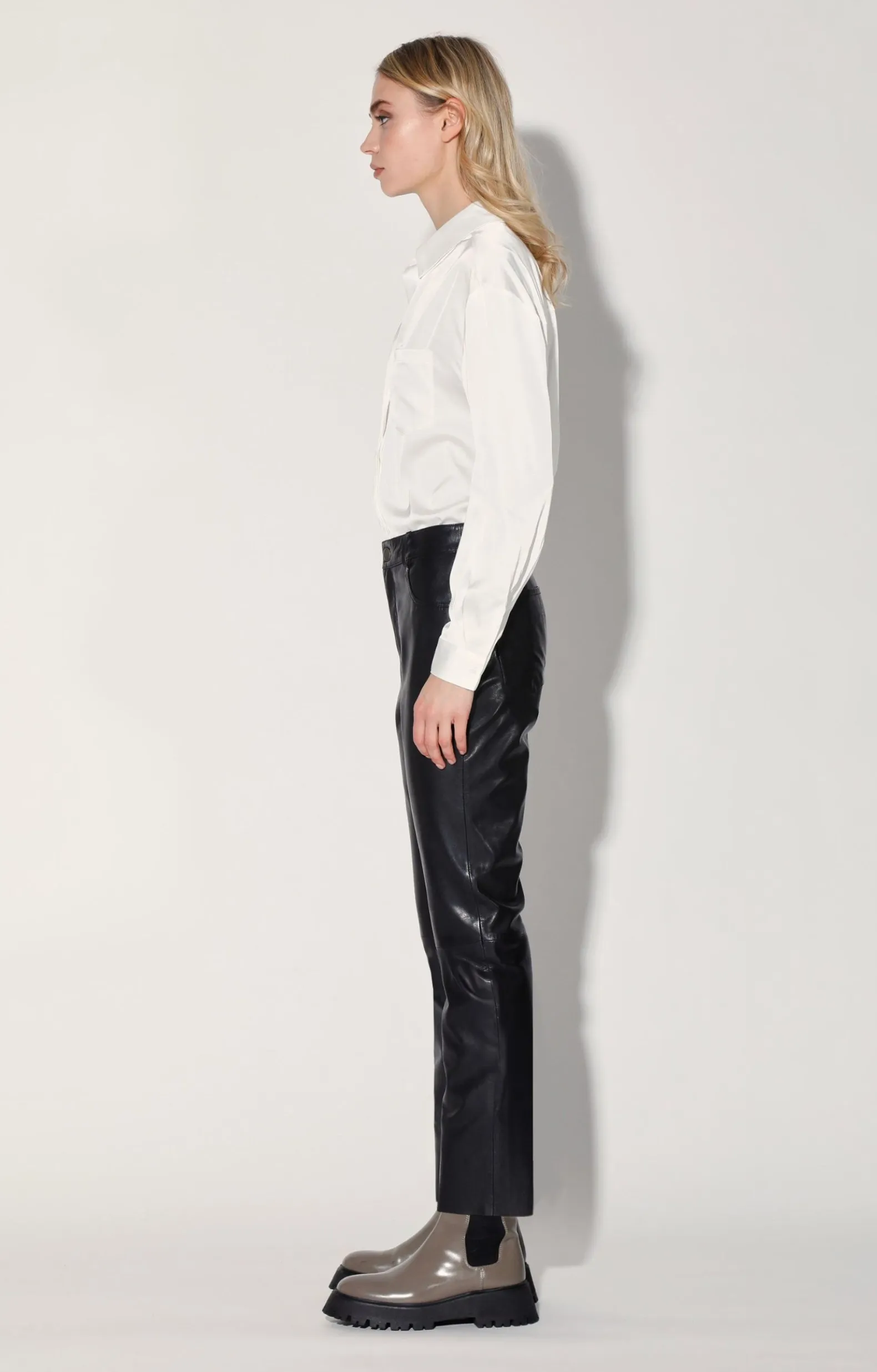 Bottoms>Walter Baker Yvette Pant, Black-Leather